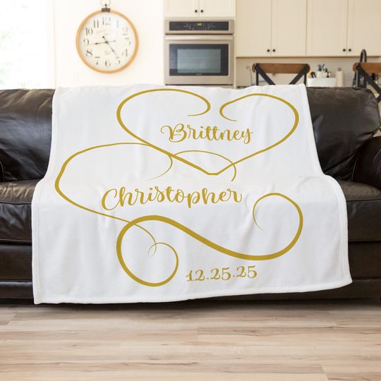 Personalized Wedding Blanket , Anniversary Blanket, Couple