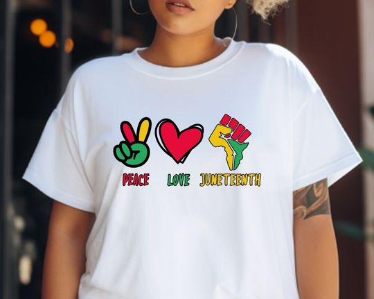 Peace Love Juneteenth Shirt, Juneteenth Afro Woman Shirt, Freeish Since 1865 Shirt