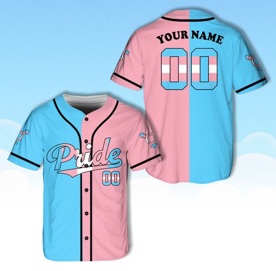 Custom LGBTQ Pride Month Baseball Jersey Personalized LGBTQ Lesbian Gay Transgender Baseball Game Day Matching Outfit