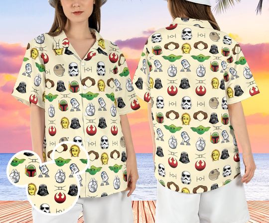 Star Wars Characters Face Hawaiian Shirt