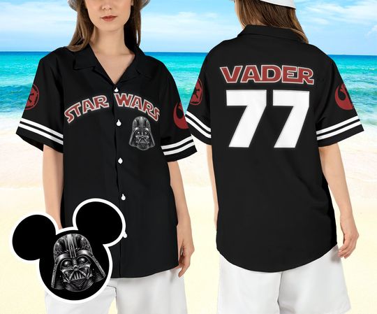 Custom Darth Vader Helmet Hawaiian Shirt, Star Wars Movie Hawaii Shirt, Vader Emperor Aloha Shirt, Galaxys Edge Button Up Shirt, Dark Side