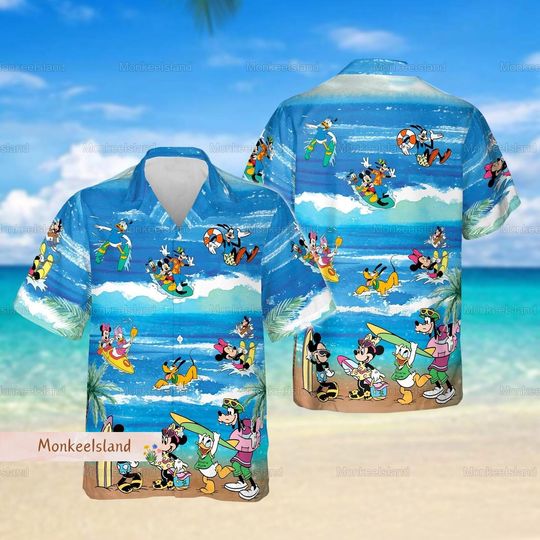 Mouse And Friends Hawaiian Shirt, Mouse Vacation Shirt