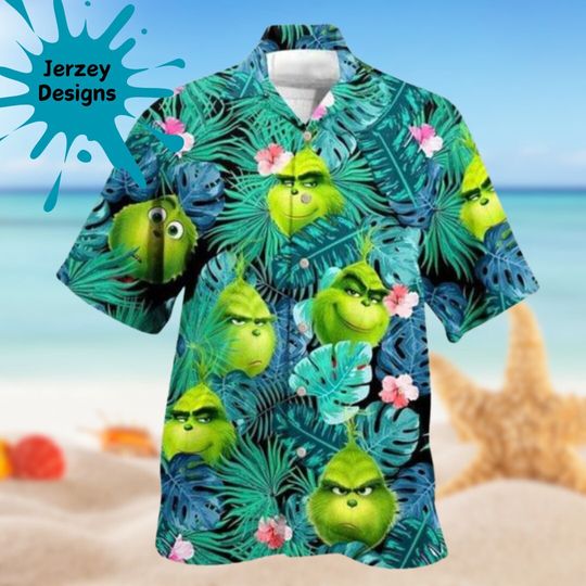 Green Aloha 3D Hawaiian Shirt Print Tropical Summer Beach Gift For Men