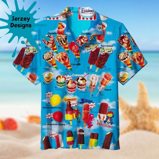 Those Ice Cream Hawaiian Shirt Print Tropical Summer Beach Gift For Men