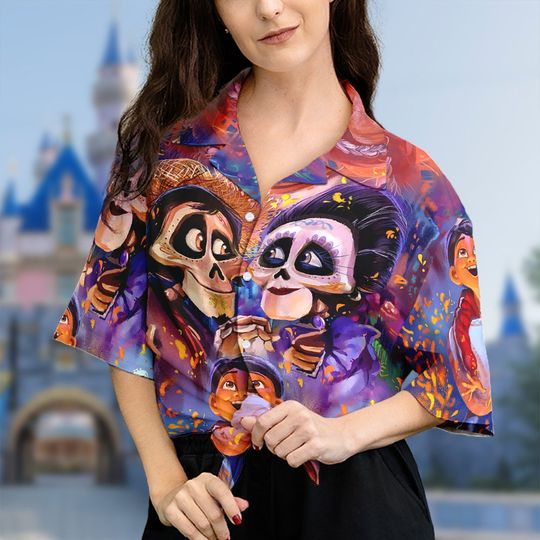 Disney Coco Hawaiian Shirt, Disney Button Shirt