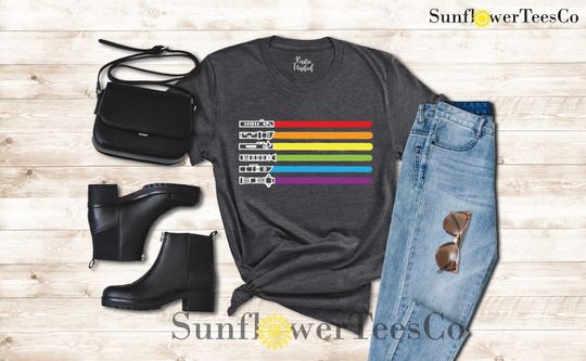 Rainbow Lightsaber Shirt, LGBT Shirt, Gay Pride Shirt Men, Rainbow Pride Gift,LGBT Pride Gift, Love is Love