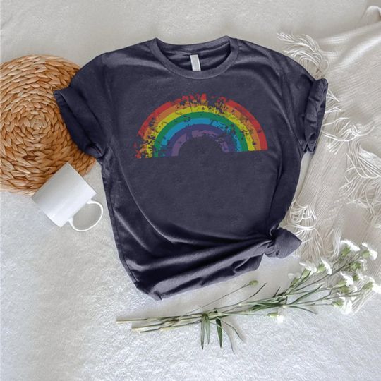 Distressed Rainbow LGBTQ Pride Shirt, LGBT Flag Tee, Pride Month Tshirt, Pride Month Support Gift