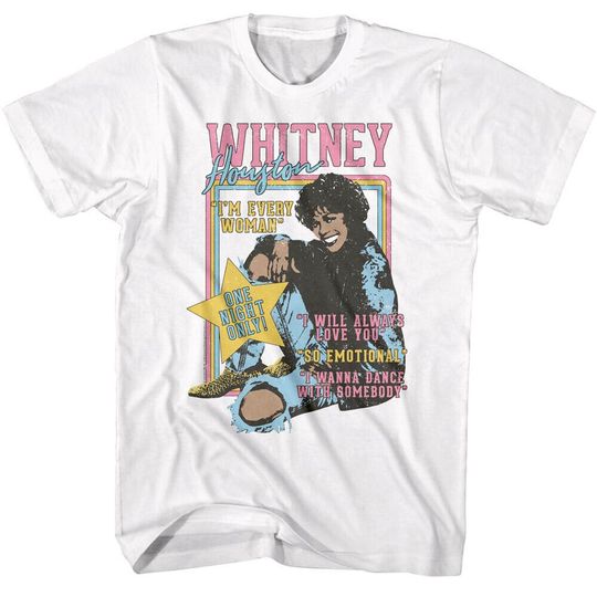 Whitney Houston One Night Only Adult T-Shirt