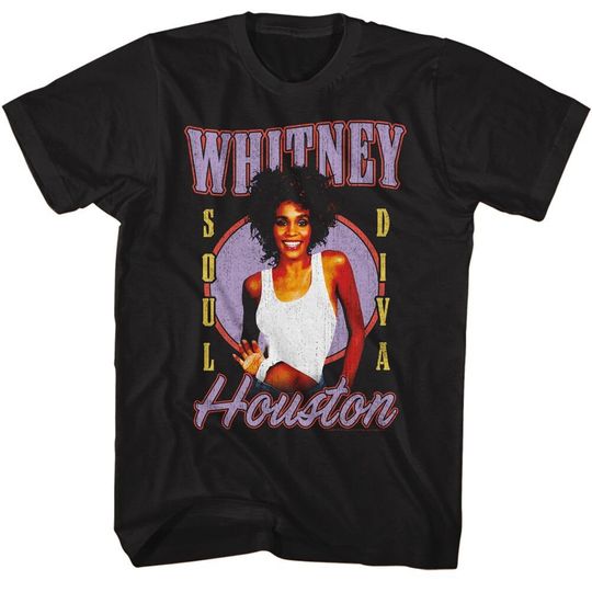 Whitney Houston Soul Diva Black T-Shirt