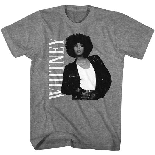 Whitney Houston Whitney Attitude Graphite Heather Adult T-Shirt