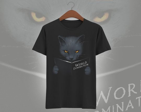 World domination Cat t-shirt - Cat boss shirt - rule them all black kitty