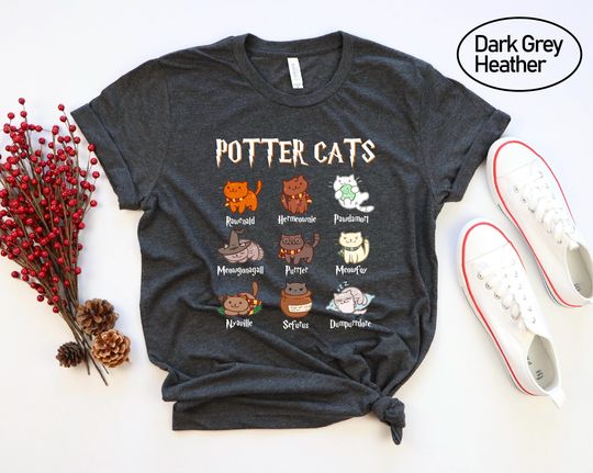 Potter Cats T-Shirt, Cute Cats Shirt, Animal Lover Shirt, Funny Kitten Shirt, Gift For Cat Owner, Harry Potter Shirt