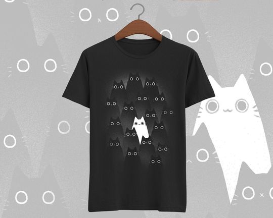 Black cats T-shirt - Cute but psycho kitty - Be Unique - Dark spooky ghost