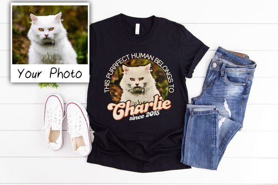 Custom Cat Shirt, Custom Pet Shirt, Cat Lover T Shirt, Cat Owner Gift, Custom Photo Tee, Custom Vintage Shirt, Funny Cat Shirt, Unisex Tees