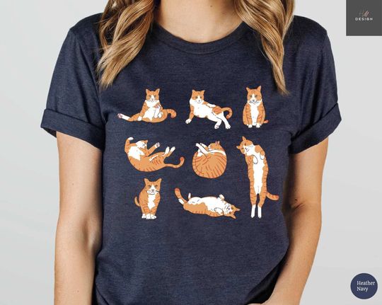 Cute Orange Cat Shirt, Orange Cat T-Shirt, Orange Cat Mom Sweatshirt, Orange Cat Owner Gift, Orange Tabby Cat Tee, Ginger Cat,Crazy Cat Lady