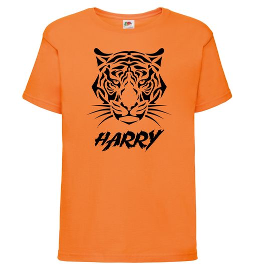 Kids Personalised TIGER T-Shirt - Any Name Children's Birthday or Christmas Gift