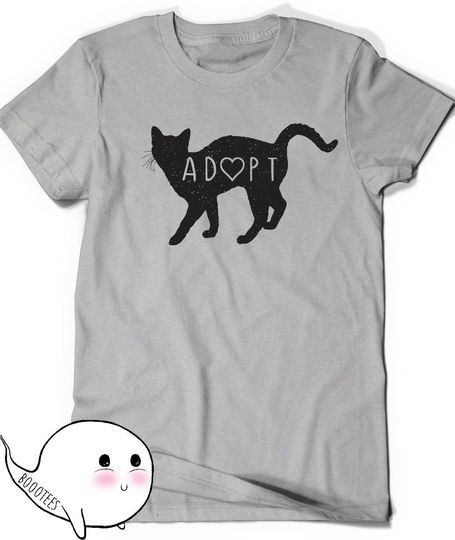 Adopt Cat T-Shirt T Shirt Tee Mens Womens Ladies Crazy Cat Lady Guy Kitty Funny Gift Present I love cats Pet Adoption Kitty Rescue Meow Save