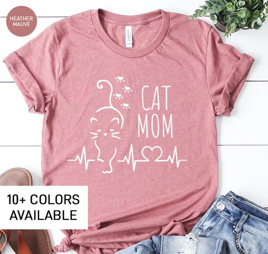 Cat Mom Shirt for Women, Funny Cat Mama T Shirt for Mother's Day Gift, Funny Cat Lover TShirt for Cat Mom, Cute Gift for Cat Lover T-Shirt
