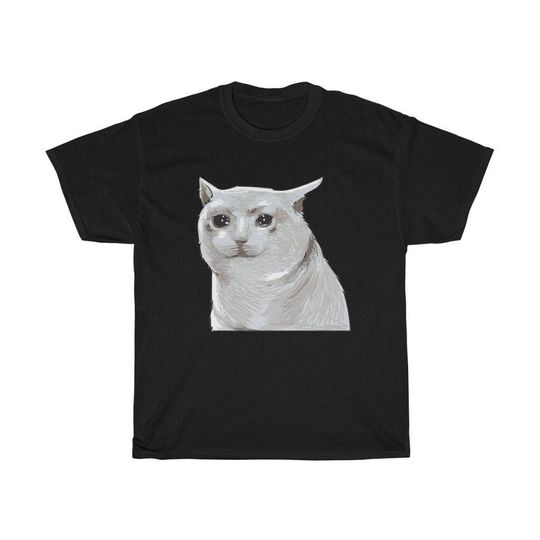 Crying Cat Meme T-shirt, Funny Dank Meme Shirt, Cursed Image Shirt, Sad Cat T-shirt