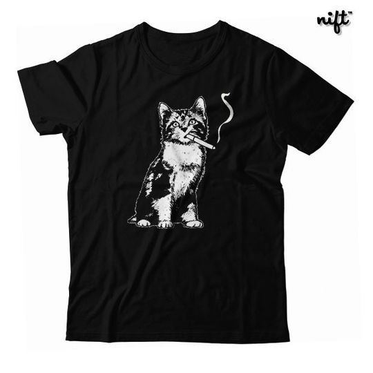 Smoking Kitty Cat UNISEX T-shirt