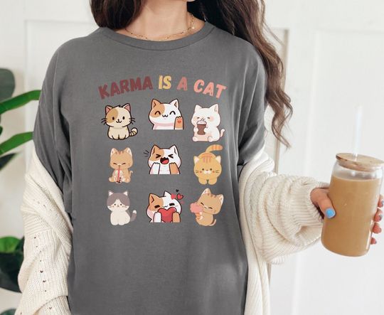 Karma Is A Cat Shirt Taylor Eras Cat Lover Version Cat Tee Midnights Unisex T-Shirt