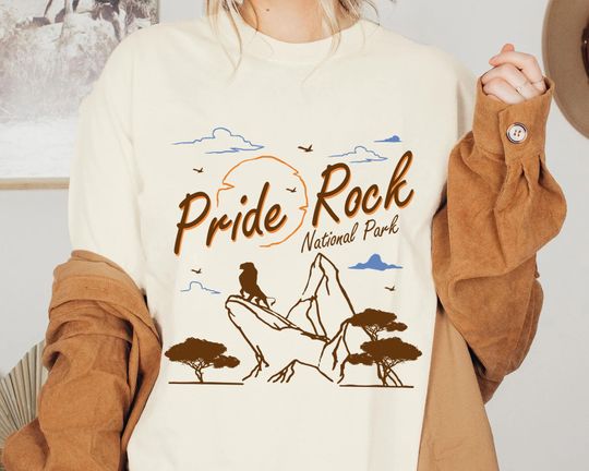 Vintage 80s Lion King Pride Rock National Park Distressed Comfort Colors Shirt, Animal Kingdom T-shirt, Family Trip 2024