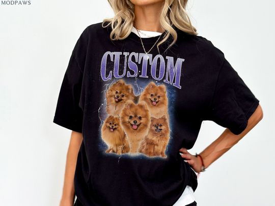 Custom Vintage Pet Shirt Pet Photo + Name Custom Dog Shirt Personalized Dog Shirt Custom Dog T Shirts for Humans Custom Cat Shirt 90's Tee