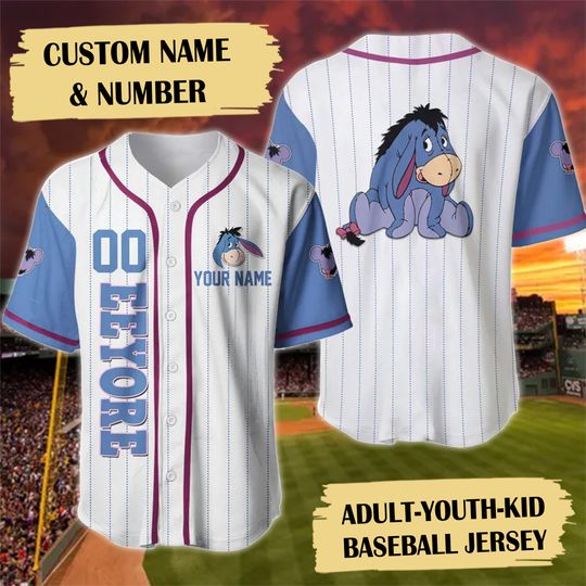 Personalized Animated Donkey Baseball Jersey, Custom Name Donkey