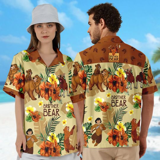Bear Sibling Aloha Shirt, Man Turns Into Bear 3D All Over Printed Hawaiian Shirt