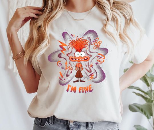 Inside Out 2 Emotions Anxiety Im Fine Disney T-shirt
