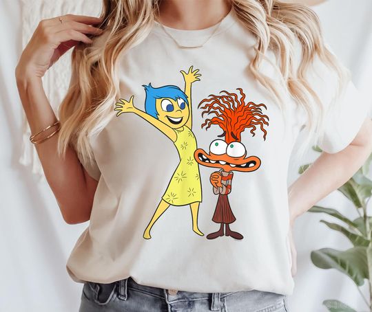 Joy And Anxiety Inside Out 2 Disney T-shirt
