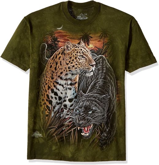 Jaguars Two Panther Tiger King Wild Savage Big Cats Majestic Exotic Animal Cotton Adult Mountain T-Shirt M