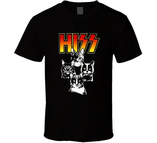 Hiss Kiss Cats Funny Classic Rock T Shirt