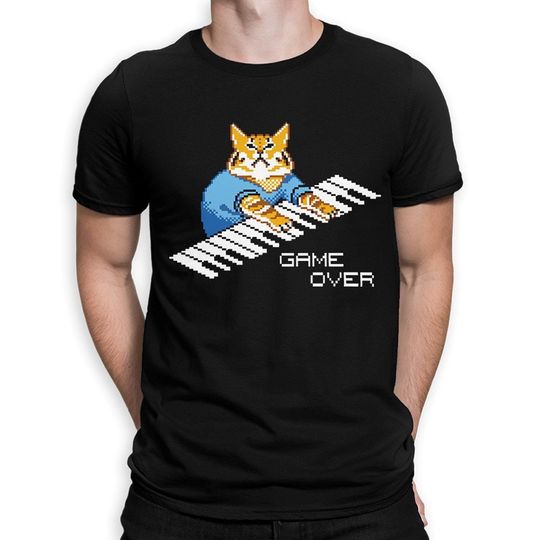 Keyboard Cat Game Over T-Shirt, Men's and Women's Sizes (KIT-78771)