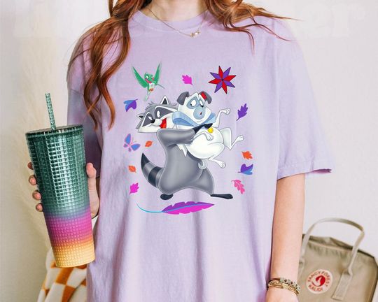 Pocahontas Meeko Percy Flit Disney T-shirt
