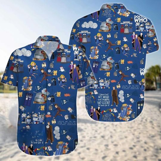 Doctor Who Button Shirt, Doctor Who Shorts, Doctor Who Beach Short