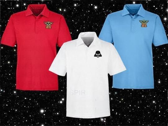 Star Wars Polos, Darth Vader, Baby Yoda Polo, Gift for Him, Father''s day Gift