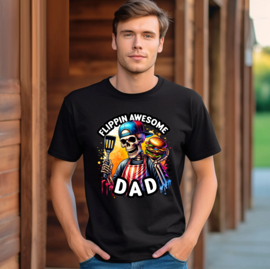 Flippin Awesome Dad Shirt, Funny Dad Shirt, Skeleton Dad Shirt, Father's Day Shirt
