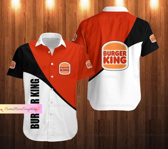 Burger King Button Shirt, Fast Food Button Shirt, Shirt For Men, Father's day gift