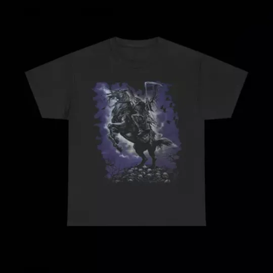 Ghost Mountain Liquid Blue Grim Reaper Sematary Grunge Y2k Emo Unisex T-Shirt