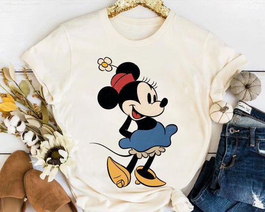 Disney Cute Minnie Mouse Classic Pose Cartoon Retro Shirt