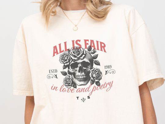 All is Fair in love and Poetry Skull Floral Vintage Style | Concert Tee | TTPD Taylor Fan Gift | Tortured Poets Department