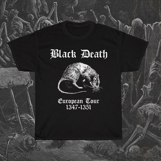 Black Death European Tour Funny Morbid Rat Dark Humour Sarcastic Unisex T-Shirt