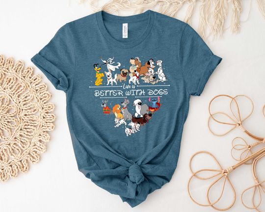 Disney Dogs T-shirt, Life Is Better With Dogs Shirt, Dog Lover Shirt, Disney Shirt