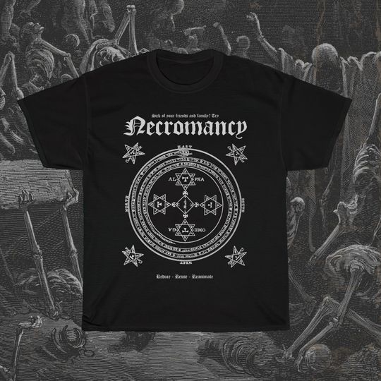 Necromancy Occult Grimoire Satanic Key Of Solomon Necronomicon Black Magic Unisex T-Shirt