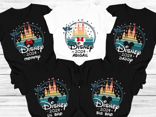 Disney Castle 2024 Shirts, Disney Family Matching Tshirts, Custom Disney Family 2024