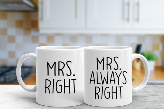 Personalized Wedding Mugs, Mr  and Mrs Mugs, Couples Ceramic Mugs