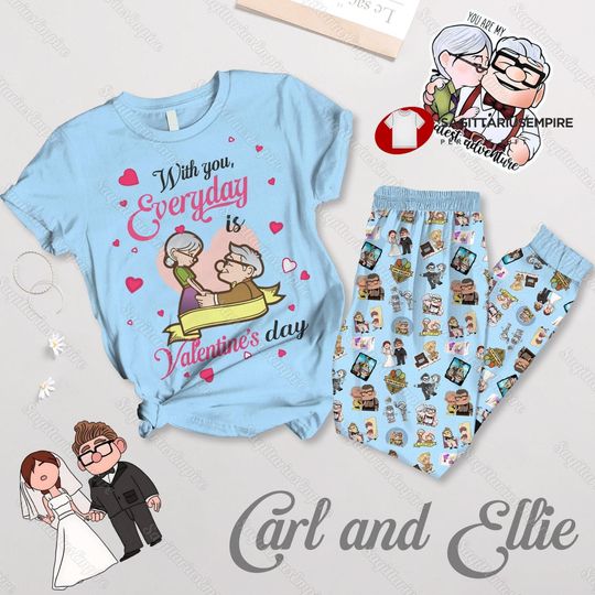 Carl And Ellie Pajamas Set, Carl And Ellie Shirt, Carl And Ellie Pajamas Pants