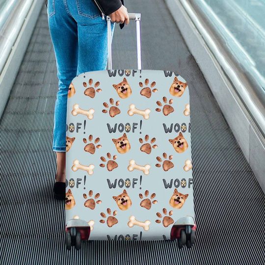 Customize Pet Person Face Luggage Covers Suitcase Protector Personalized Suitcase Covers