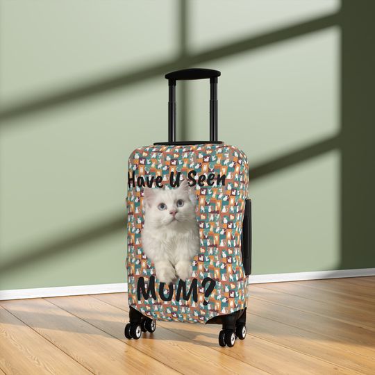 Personalised Luggage Cover, Pet Mom's Gift, Safe Luggage, Suitcase Protection, Mother's Day, Father's Day Gift